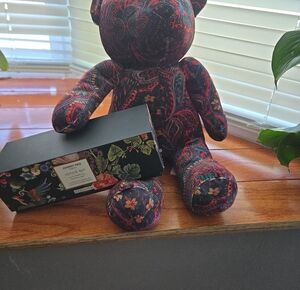 Johnny Was Paisley Floral Plush Bear & Candle Set